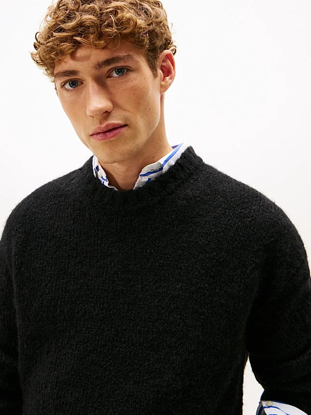 Crew Neck Jumper With Alpaca