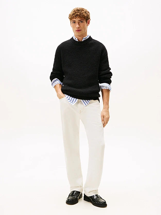 Crew Neck Jumper With Alpaca