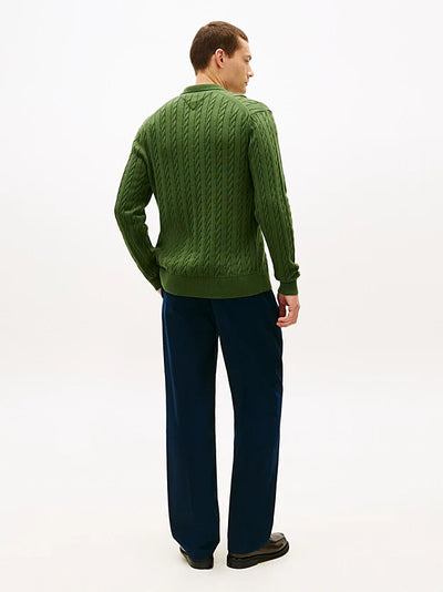 Cable Knit Polo Jumper